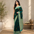NAVILU Ayodya Kota Silk – Green with Rexona Copper Zari