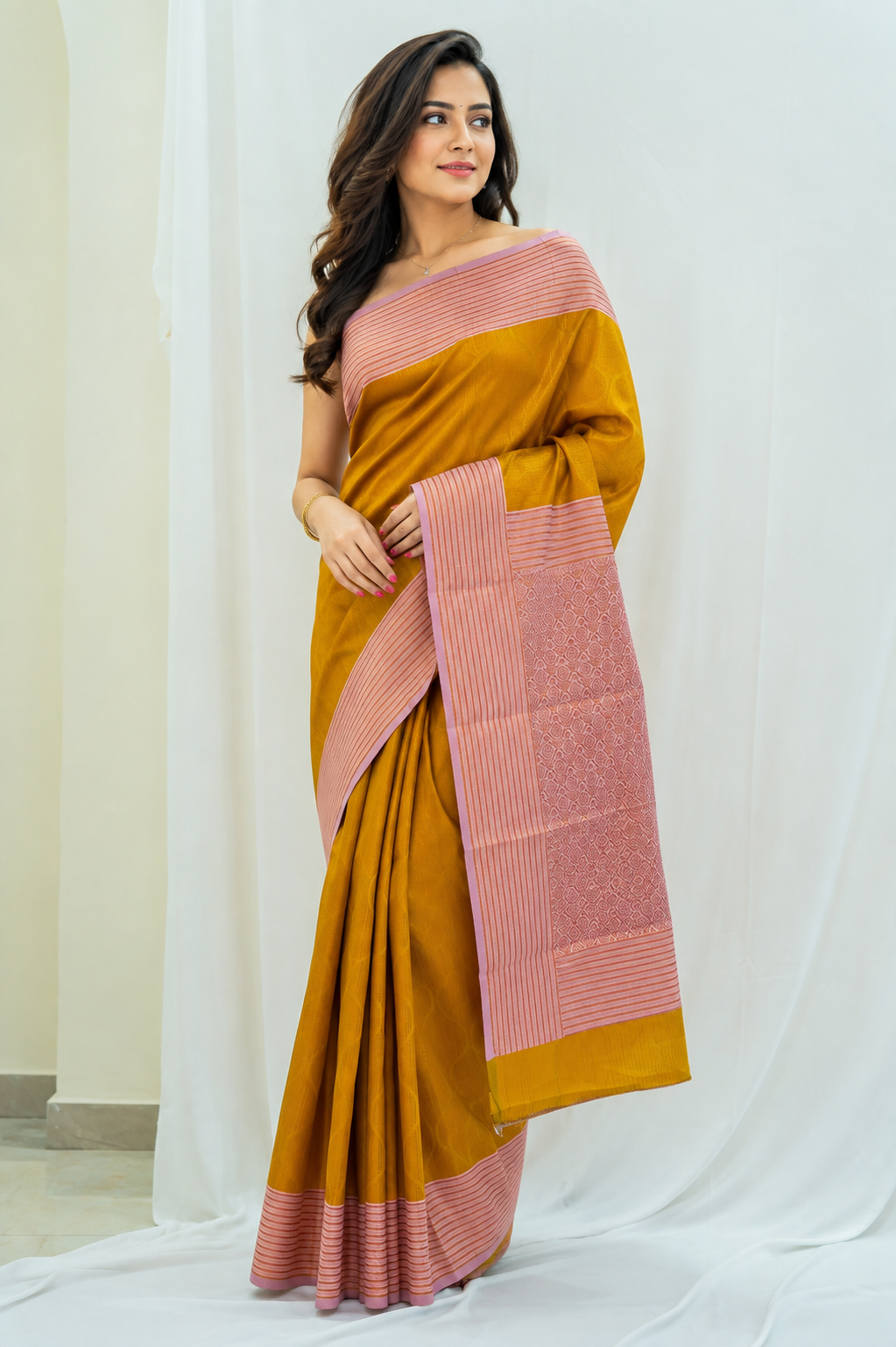 TARINI Ayodya Kota Silk – Purple with Gold with Copper Zari