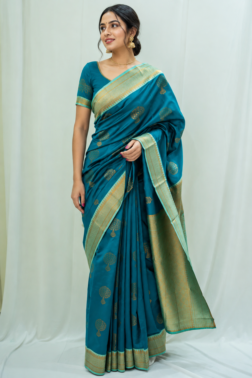 NAVILU Ayodya Kota Silk – Rama with Blue Copper Zari