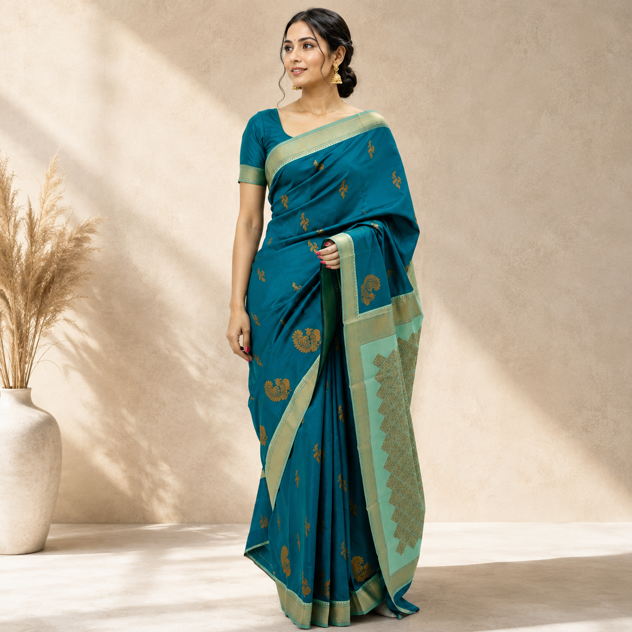 HAMSA Ayodya Kota Silk – Rama with Rexona Copper Zari