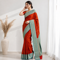 TARINI Ayodya Kota Silk – Orange with Rexona with Copper Zari