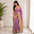 NAVILU Ayodya Kota Silk – Pink with White Copper Zari
