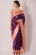 TARA Ayodya Kota Silk  – Mejentha Orange  with Silver Zari