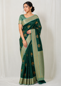 NAVILU Ayodya Kota Silk – Green with Rexona Copper Zari