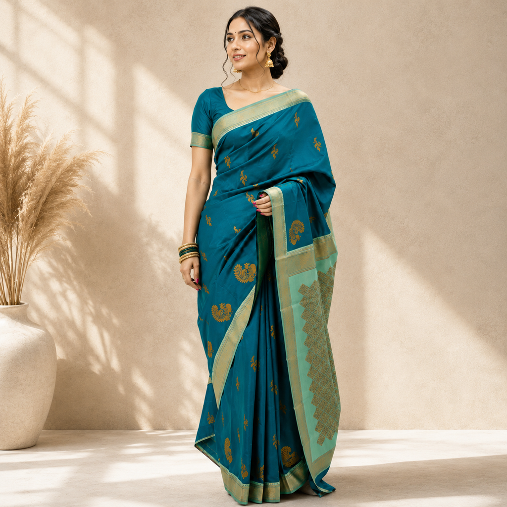 HAMSA Ayodya Kota Silk – Rama with Rexona Copper Zari
