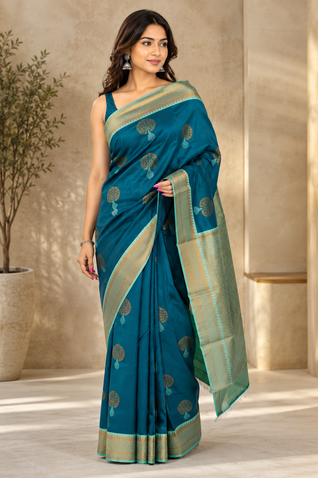 NAVILU Ayodya Kota Silk – Rama with Rexona Copper Zari