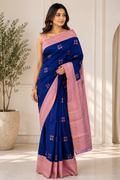 SUMA Ayodya Kota Silk – Blue with Copper Zari