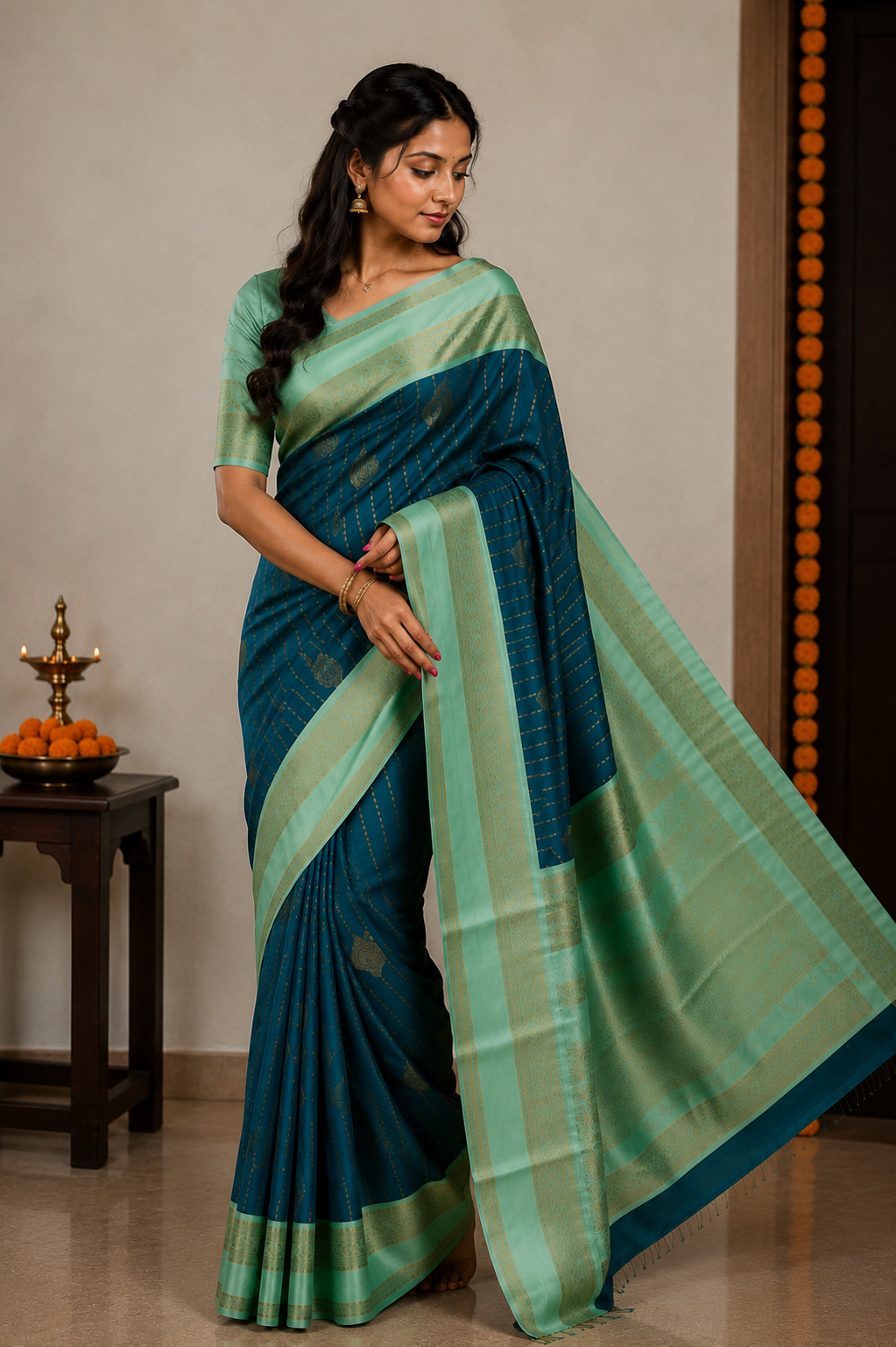 RANI Ayodya Kota Silk – Rama with Rexona Copper Zari