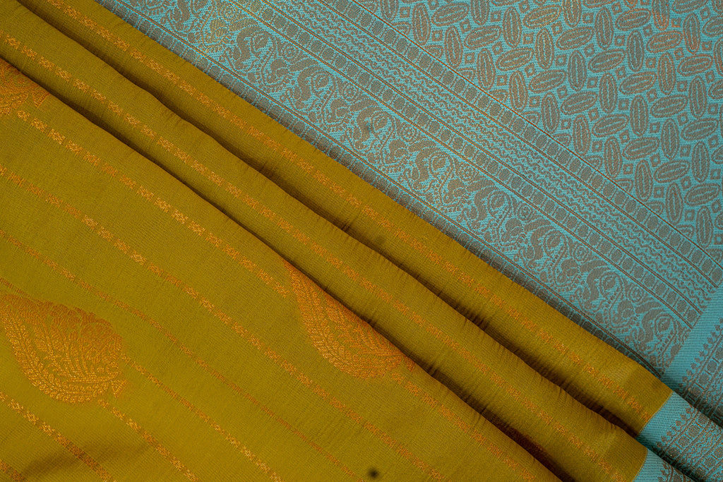 RANI Ayodya Kota Silk – Mustard yellow with Rexona Copper Zari