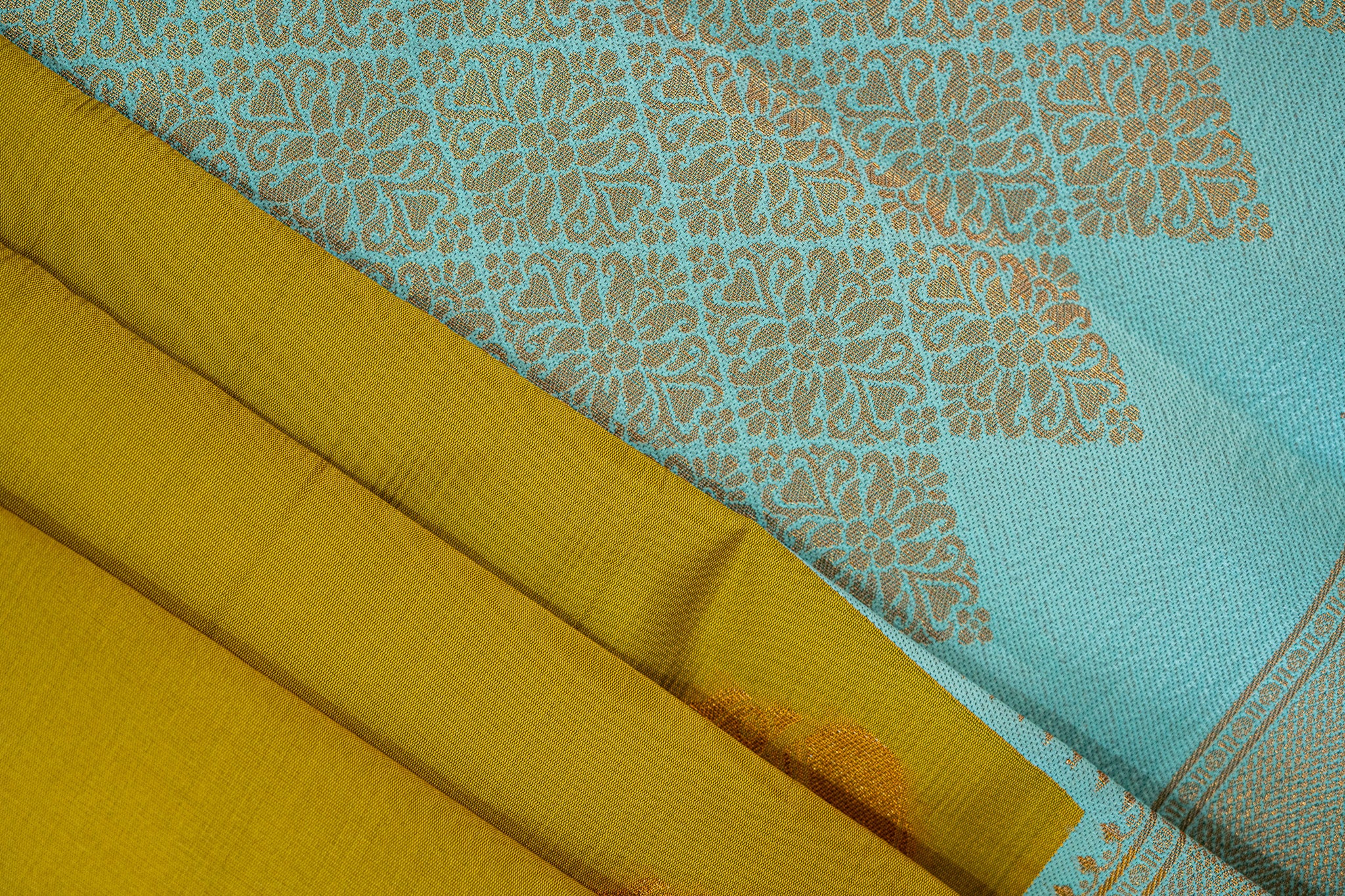 HAMSA Ayodya Kota Silk – Mustard yellow with Rexona Copper Zari