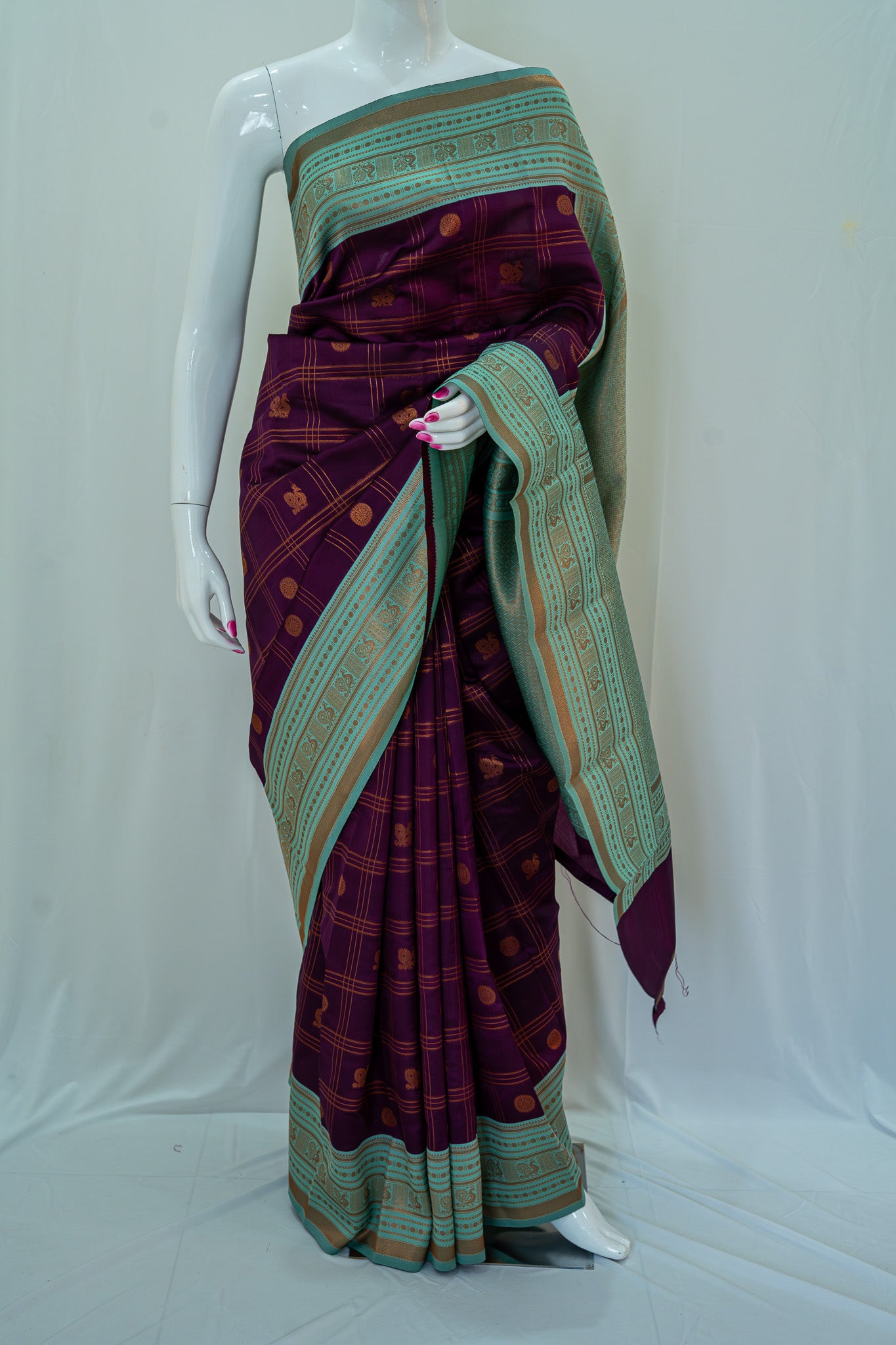 RANI Ayodya Kota Silk – Purple with Rexona Copper Zari