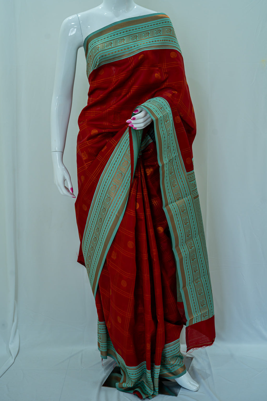 RANI Ayodya Kota Silk – Red with Rexona Copper Zari