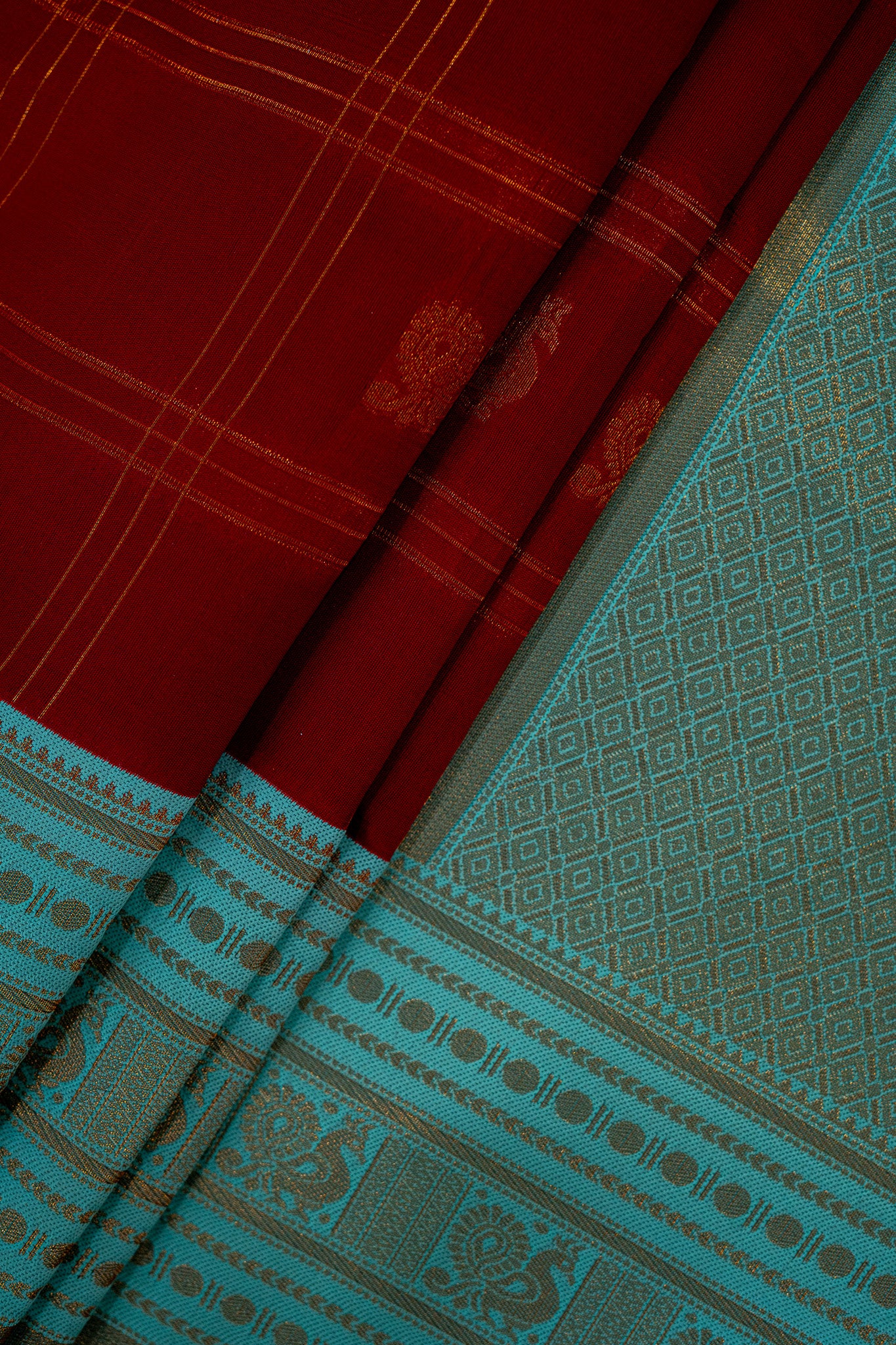 RANI Ayodya Kota Silk – Red with Rexona Copper Zari