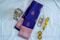 RANI Ayodya Kota Silk – Blue with Pink Copper Zari