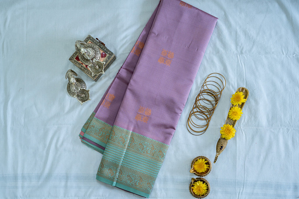 SUMA Ayodya Kota Silk – Pink with Rexona Copper Zari