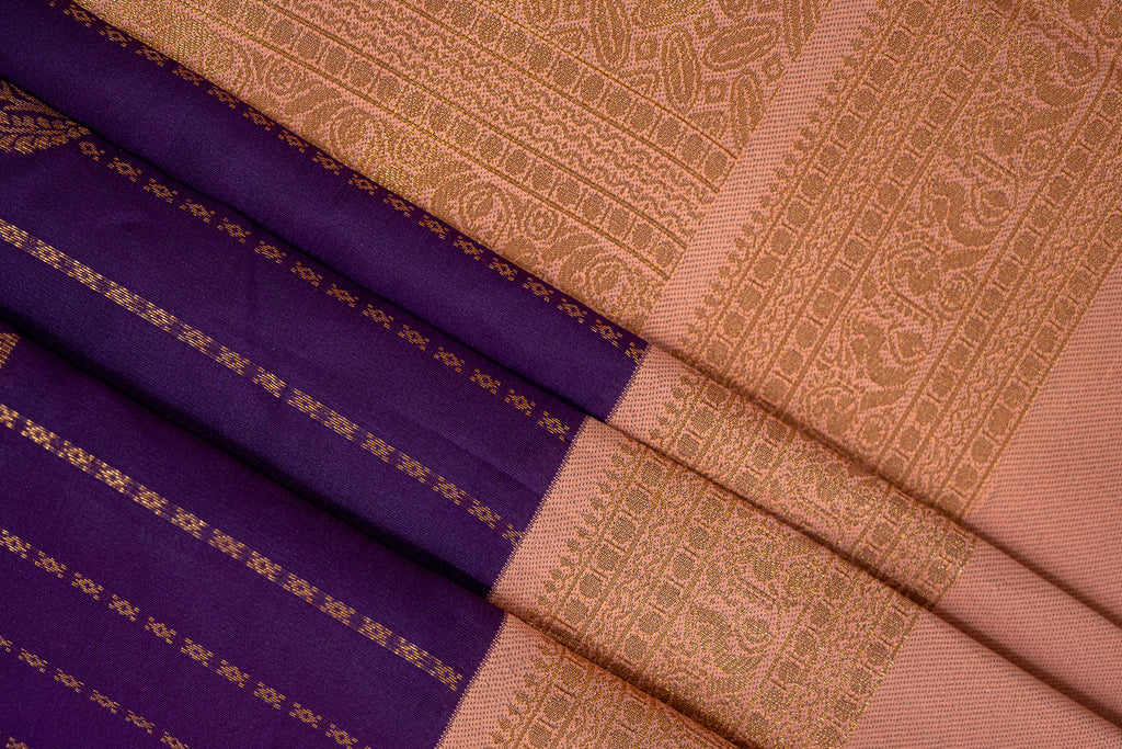RANI Ayodya Kota Silk – Violet with Gold Copper Zari