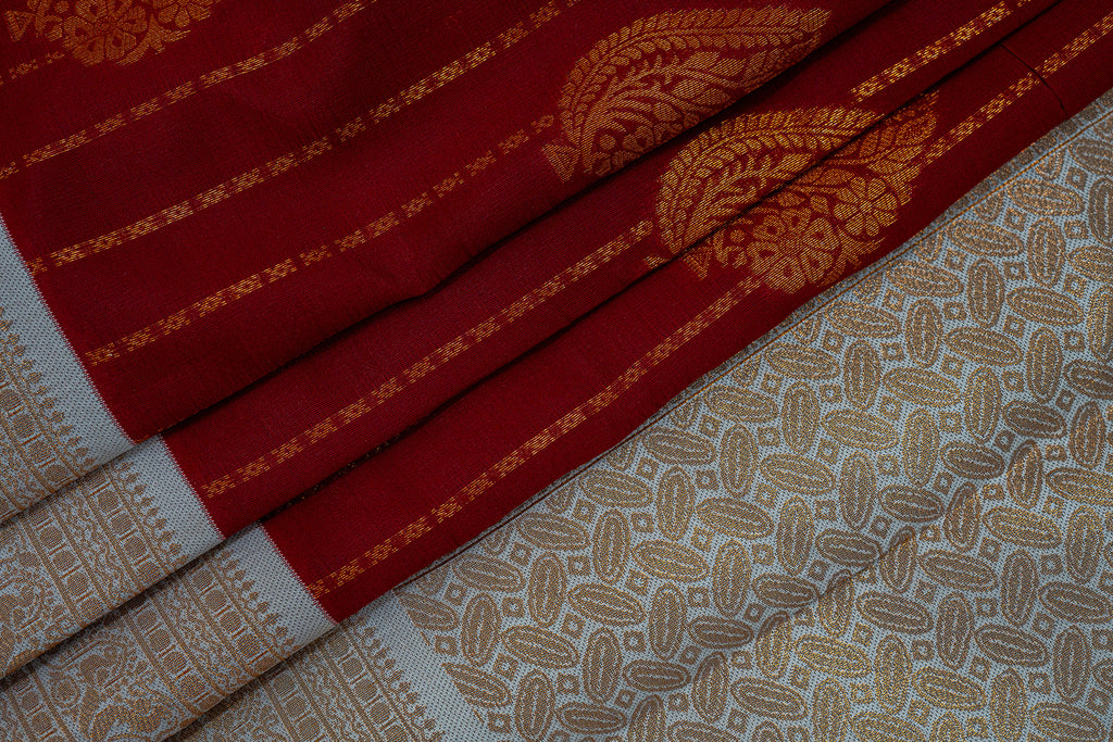 RANI Ayodya Kota Silk – Red with White Copper Zari