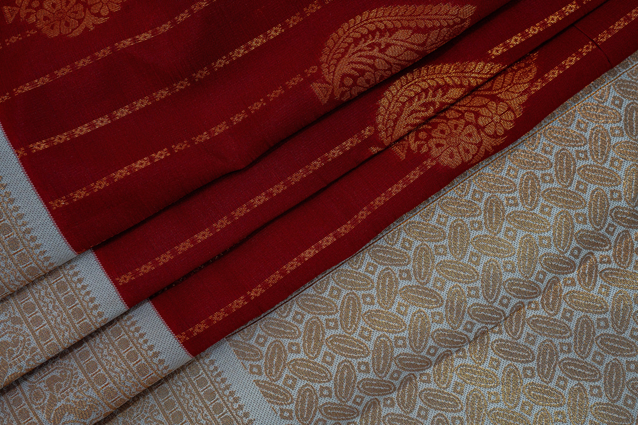 RANI Ayodya Kota Silk – Red with White Copper Zari