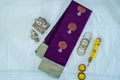 NAVILU Ayodya Kota Silk – Violet with pink Copper Zari