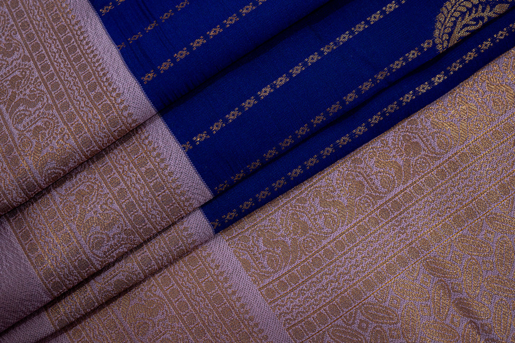 RANI Ayodya Kota Silk – Blue with Pink Copper Zari