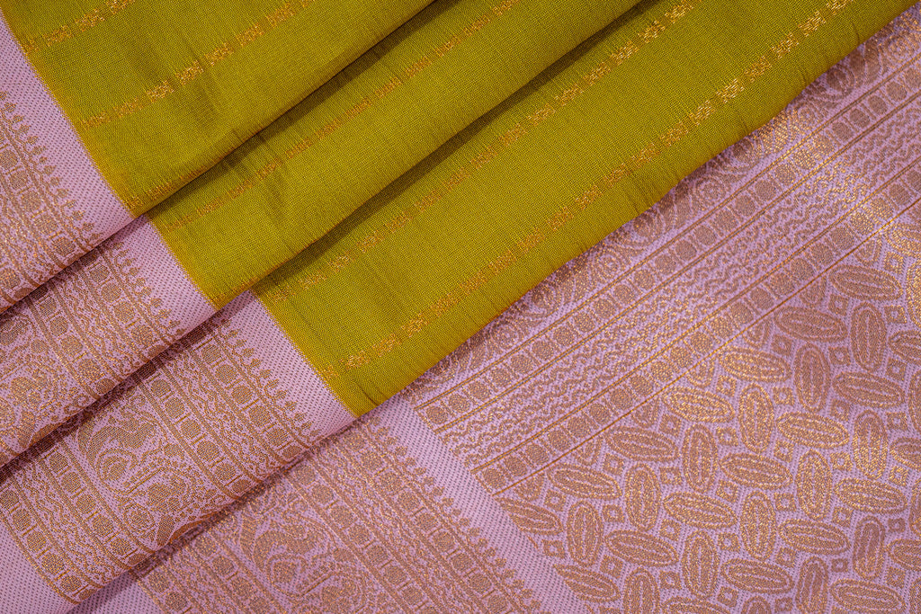 RANI Ayodya Kota Silk – Mustard yellow with Pink Copper Zari