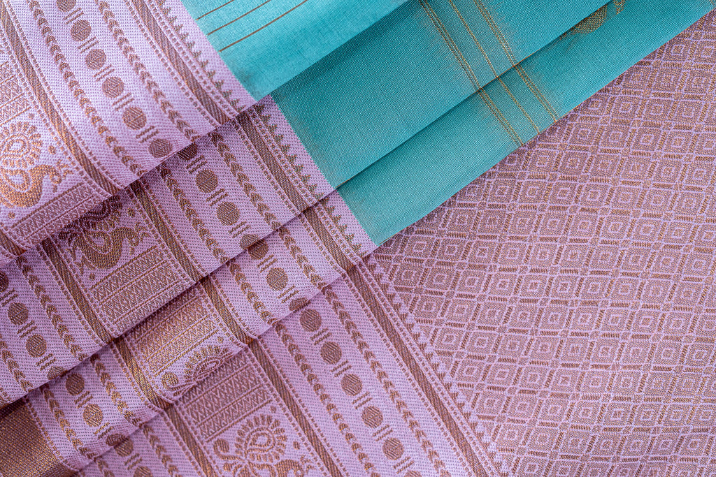 RANI Ayodya Kota Silk – Rexona with Pink Copper Zari