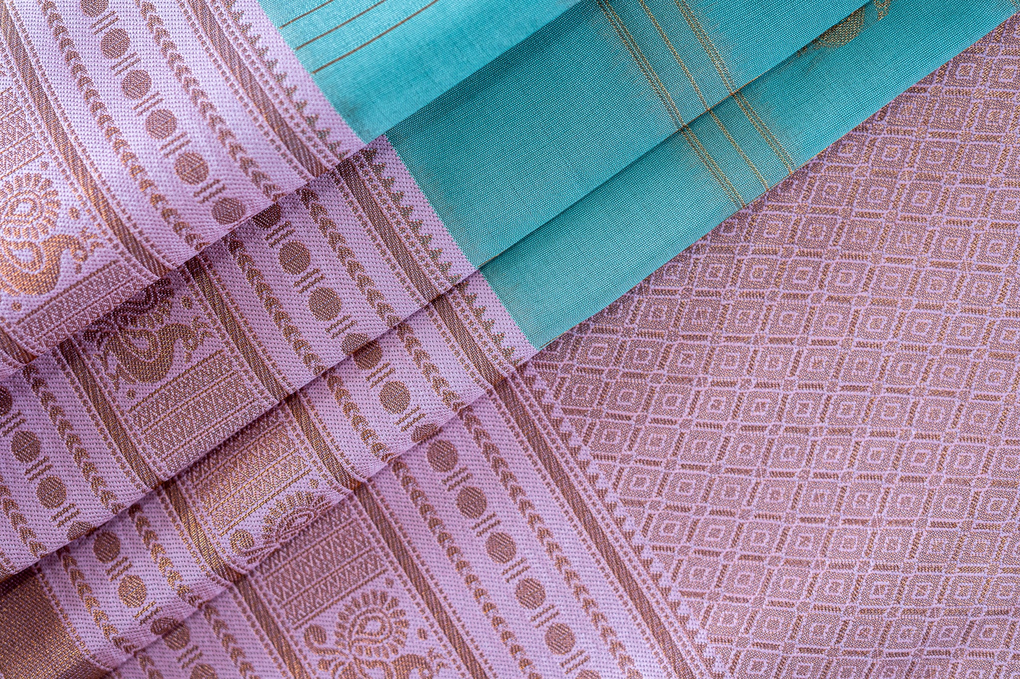 RANI Ayodya Kota Silk – Rexona with Pink Copper Zari