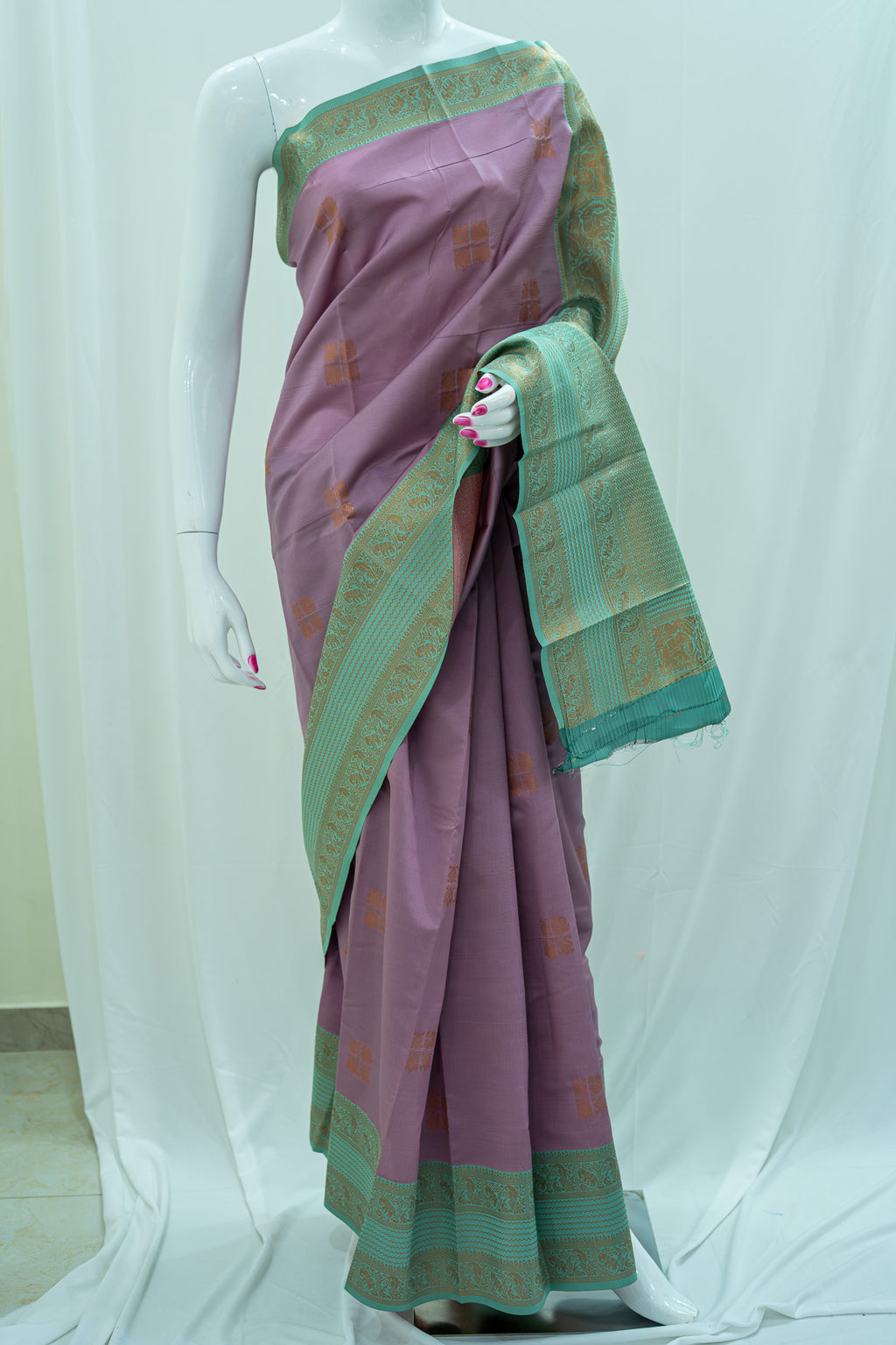 SUMA Ayodya Kota Silk – Pink with Rexona Copper Zari