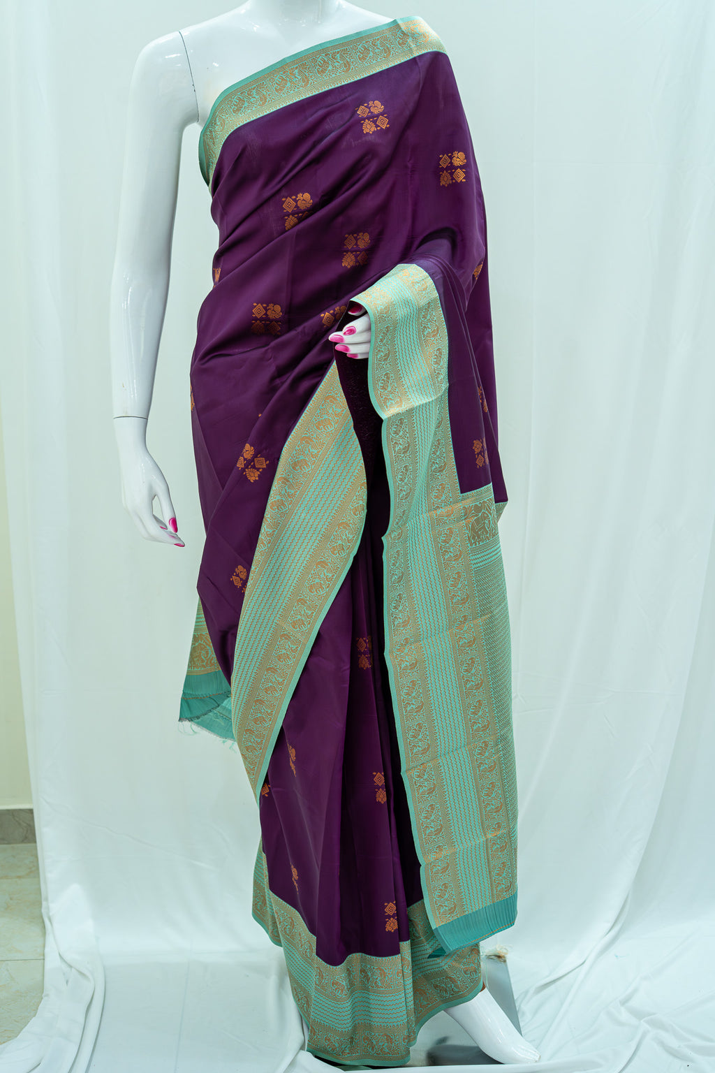 SUMA Ayodya Kota Silk – Violet with Rexona Copper Zari