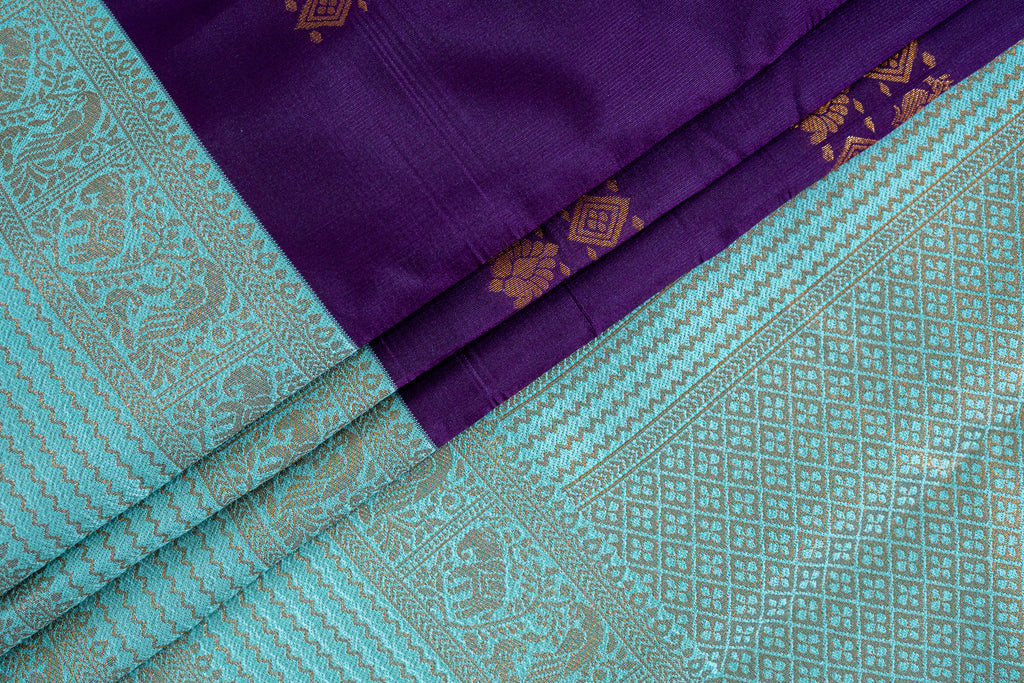SUMA Ayodya Kota Silk – Violet with Rexona Copper Zari