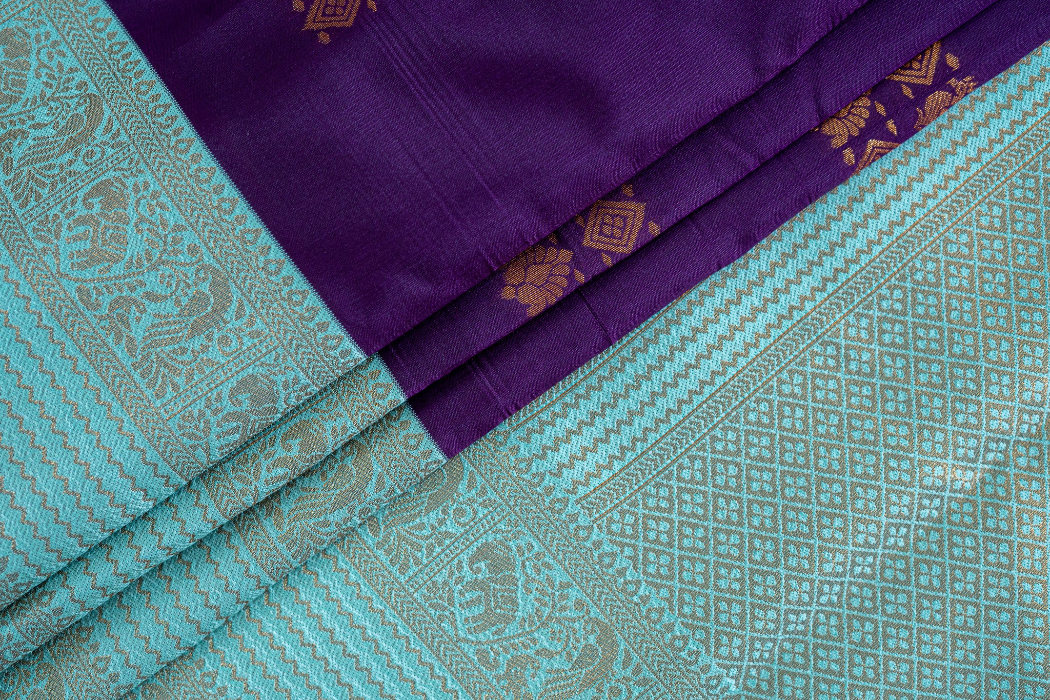 SUMA Ayodya Kota Silk – Violet with Rexona Copper Zari