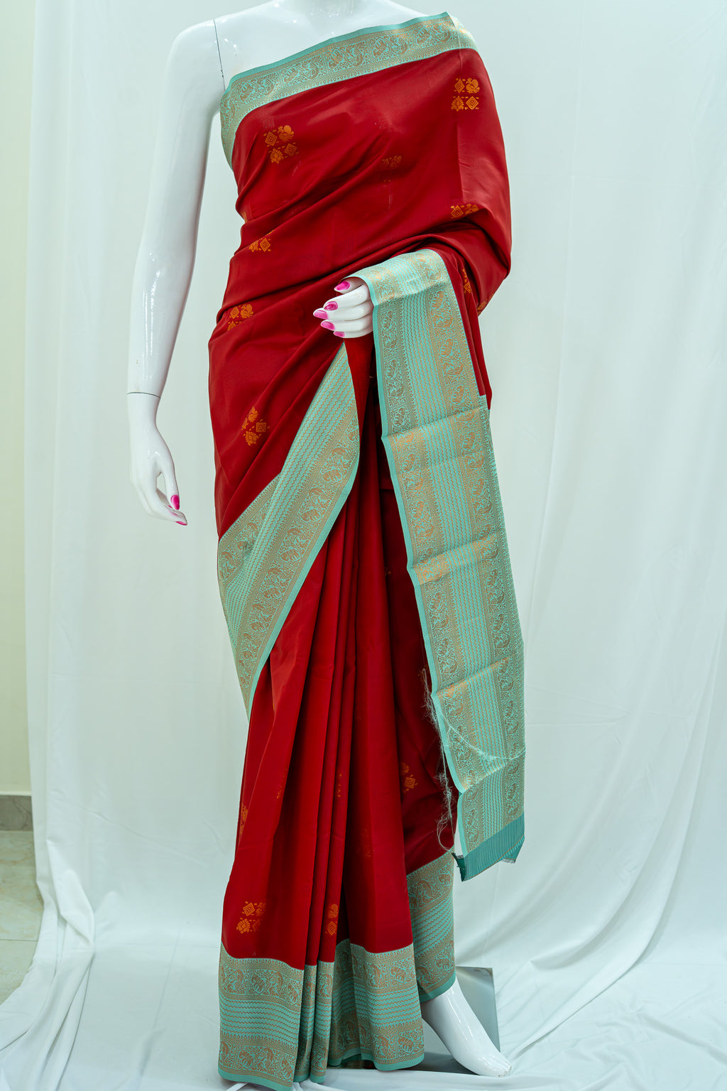 SUMA Ayodya Kota Silk – Red with Rexona Copper Zari