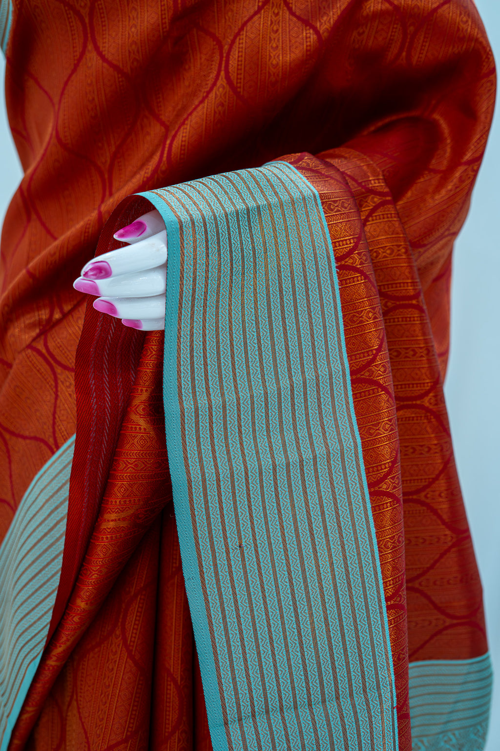 TARINI Ayodya Kota Silk – Orange with Rexona with Copper Zari