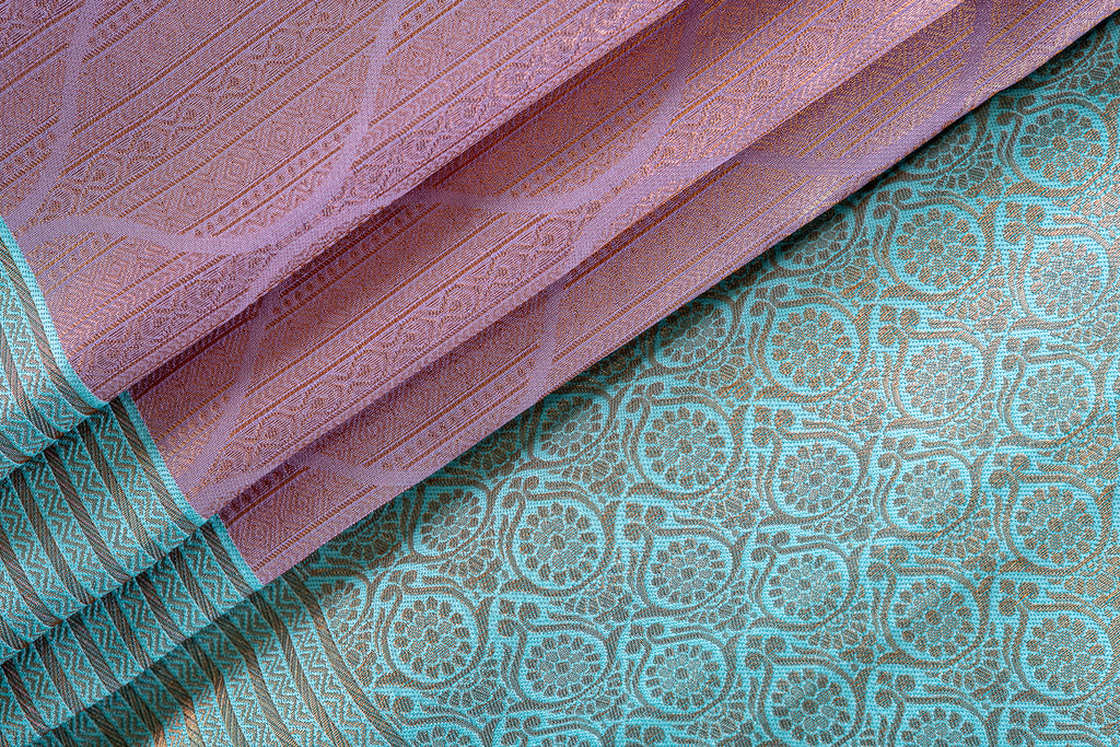 TARINI Ayodya Kota Silk – Pink with Rexona with Copper Zari