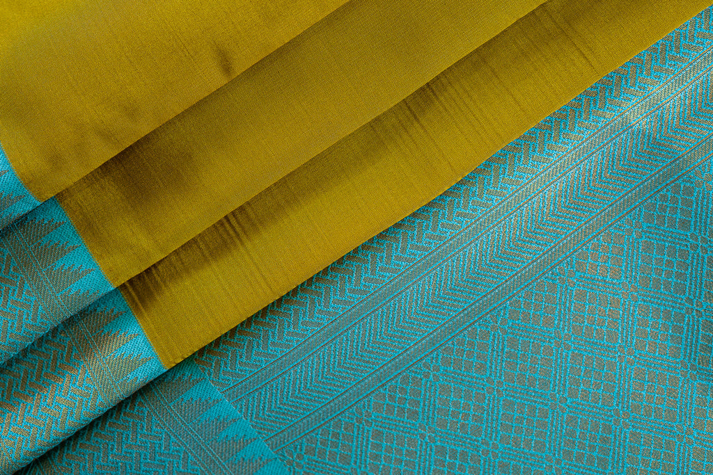 NAVILU Ayodya Kota Silk – Mustard yellow with Rexona Copper Zari