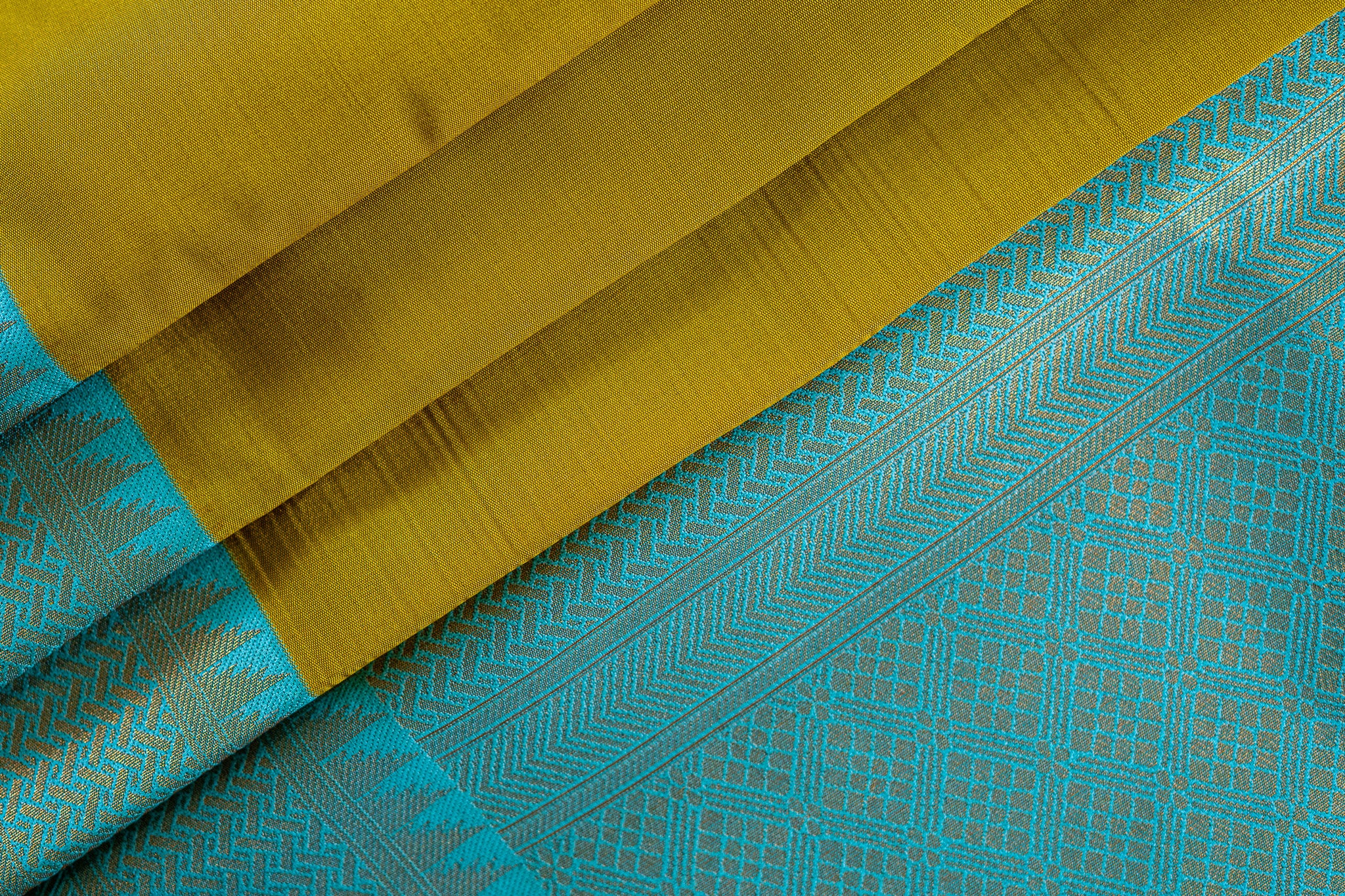 NAVILU Ayodya Kota Silk – Mustard yellow with Rexona Copper Zari
