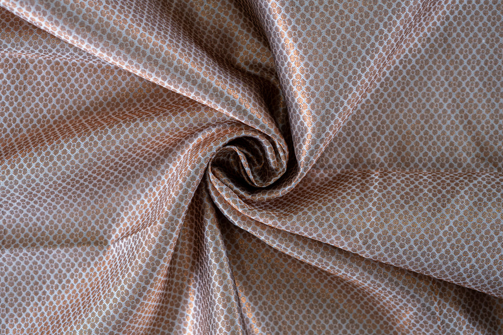 HAMSA Ayodya Kota Silk – Pink with White Copper Zari