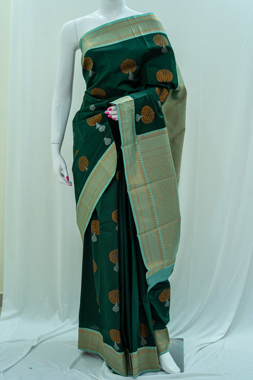 NAVILU Ayodya Kota Silk – Green with Rexona Copper Zari