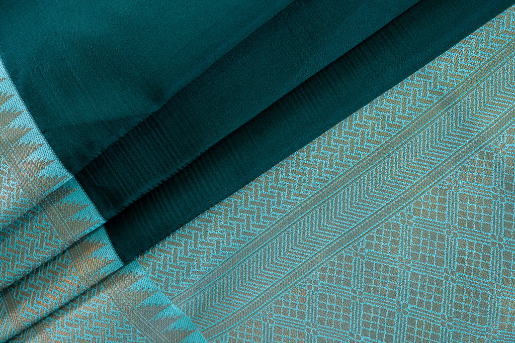 NAVILU Ayodya Kota Silk – Green with Rexona Copper Zari