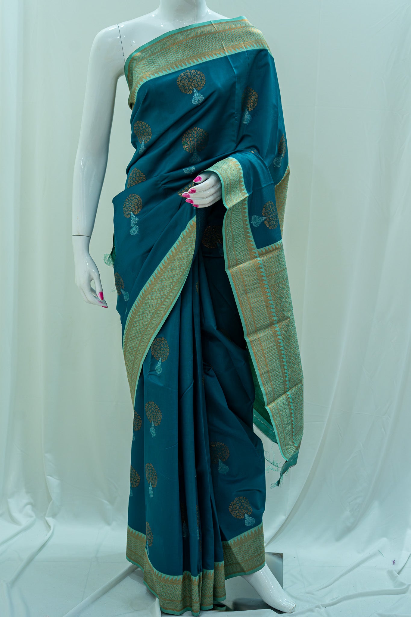 NAVILU Ayodya Kota Silk – Rama with Rexona Copper Zari
