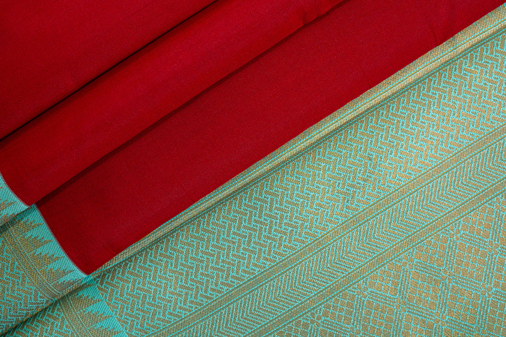 NAVILU Ayodya Kota Silk – Red with rexona with Copper Zari