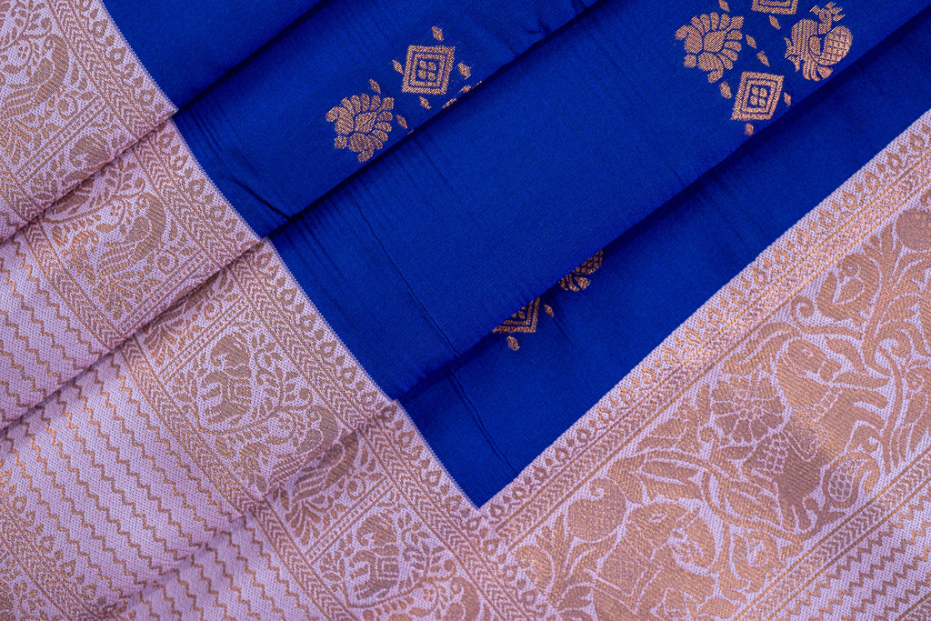 TANI Ayodya Kota Silk – Blue with Copper Zari
