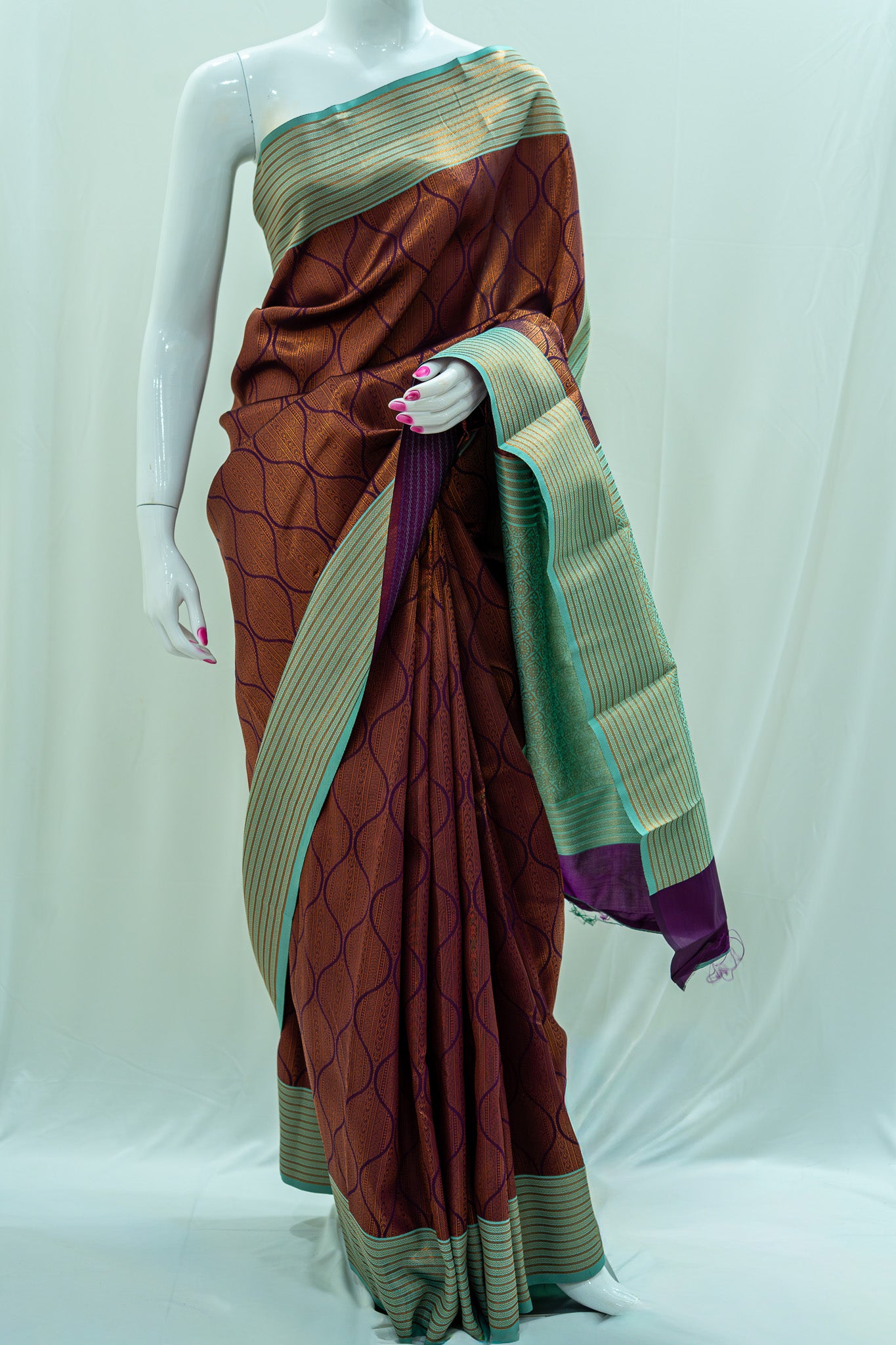 TARINI Ayodya Kota Silk – Violet with rexona with Copper Zari