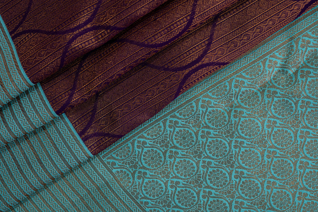 TARINI Ayodya Kota Silk – Violet with rexona with Copper Zari
