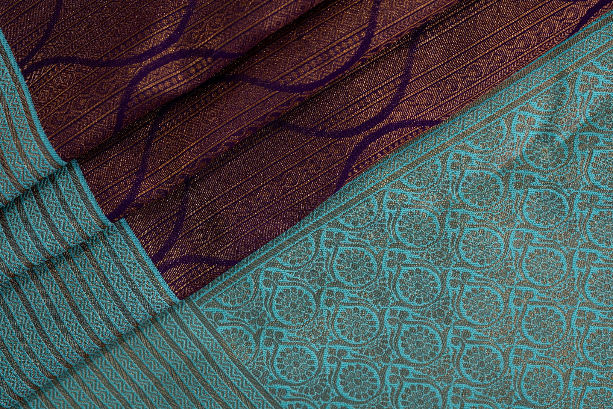 TARINI Ayodya Kota Silk – Violet with rexona with Copper Zari
