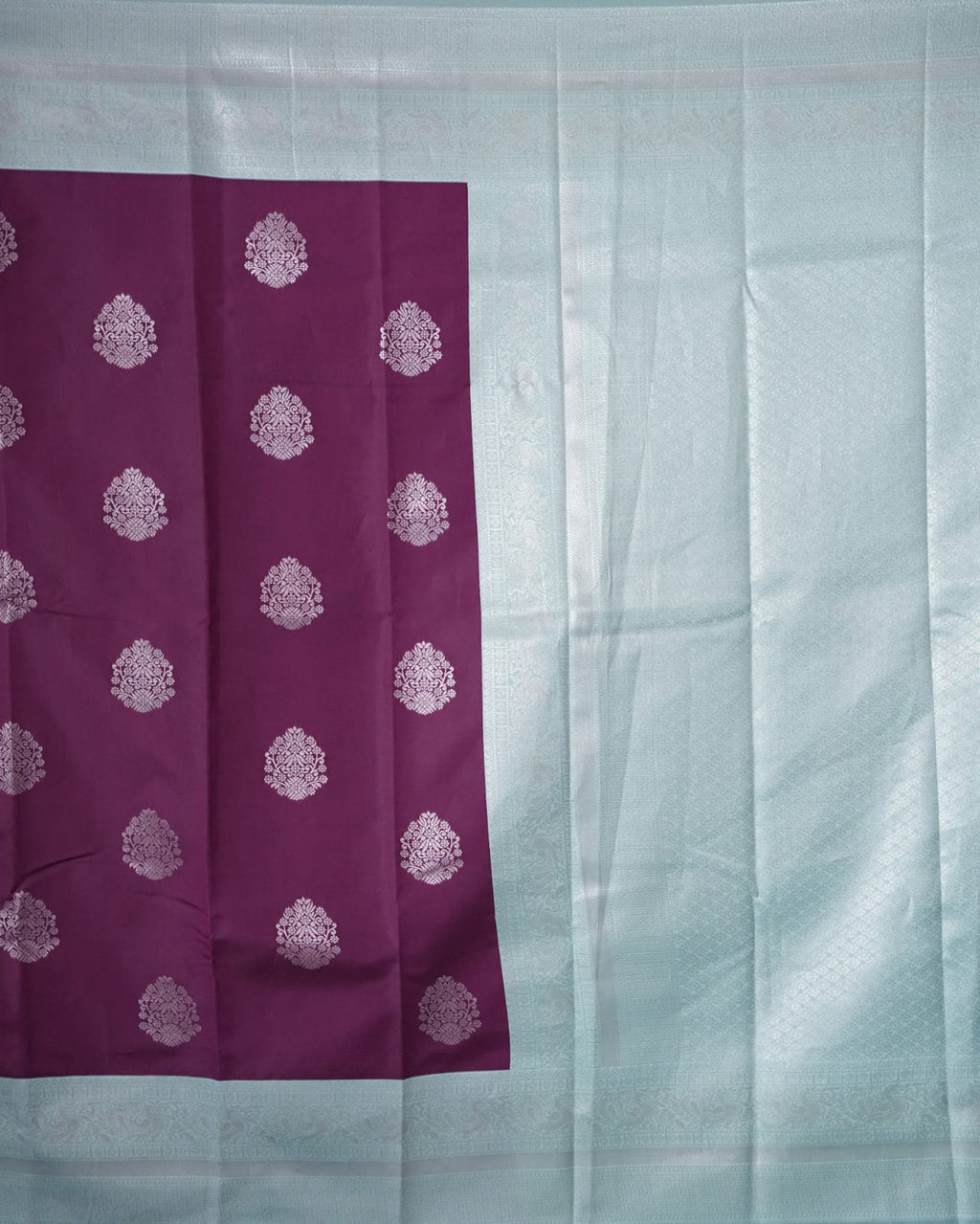 TARA Ayodya Kota Silk   – Wine Rexona with Silver Zari