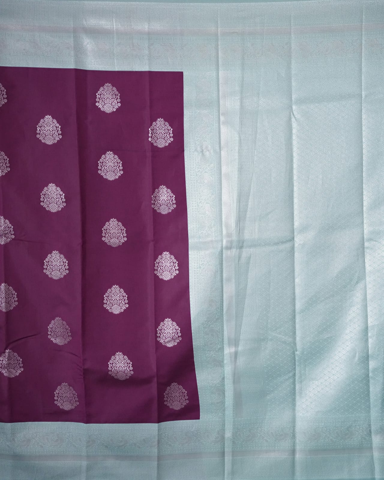 TARA Ayodya Kota Silk   – Wine Rexona with Silver Zari