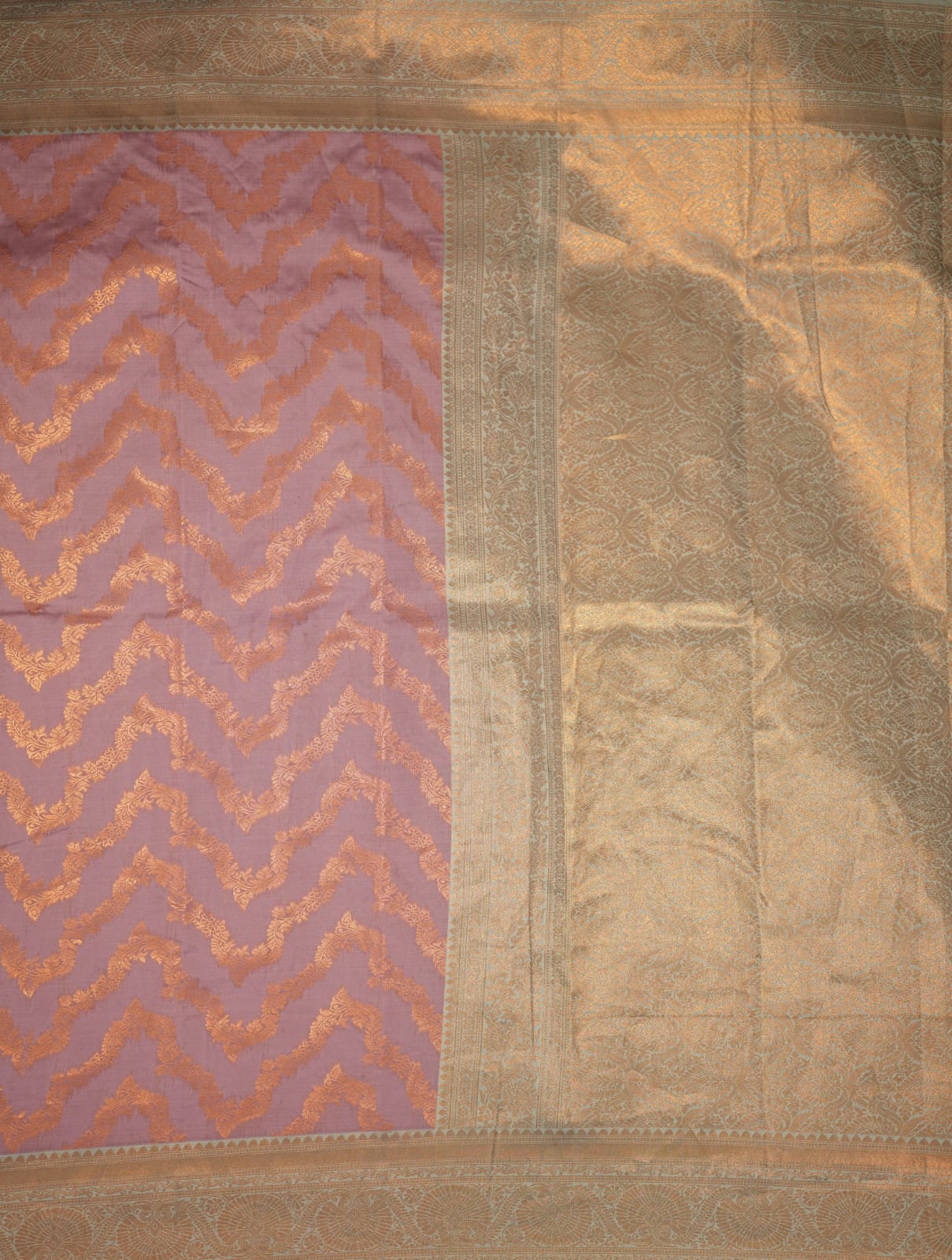 PARI Ayodya Kota Silk  – Baby Pink Rexona with Copper Zari