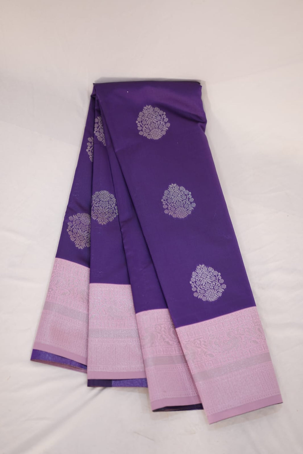 TARA Ayodya Kota Silk  – Purple Pink with Silver Zari
