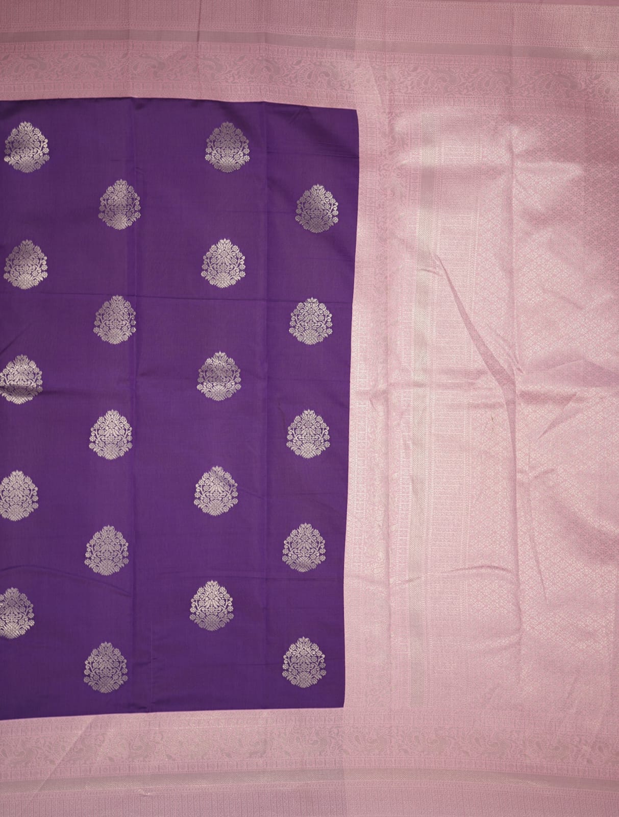TARA Ayodya Kota Silk  – Purple Pink with Silver Zari